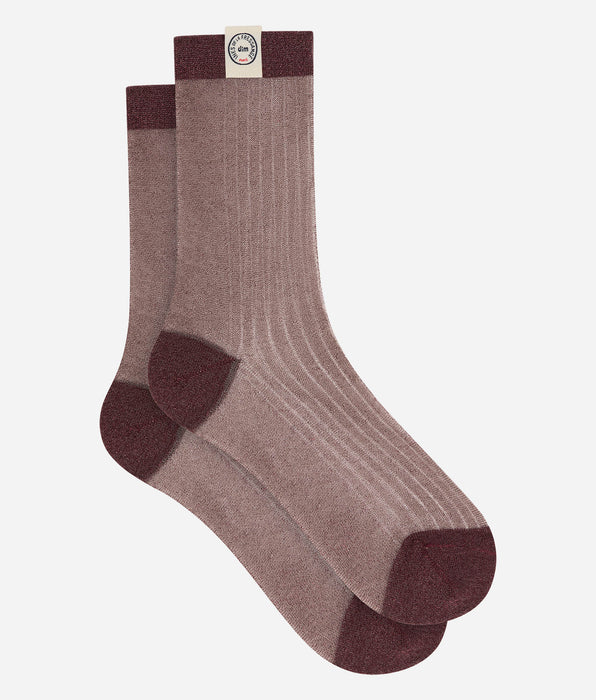 DIM Chaussettes femme marron précieux Dim x Ines de la Fressange