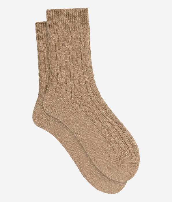 DIM Chaussettes côtelées beige La Mode