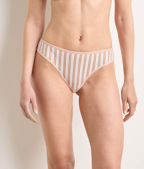 DIM Tanga imprimé crème rose Dim x Ines de la Fressange