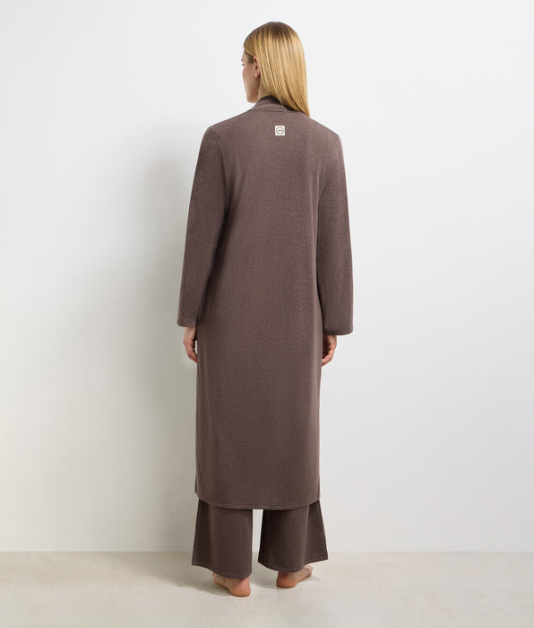 DIM Cardigan long jersey fin marron foncé DIM x Ines de la Fressange