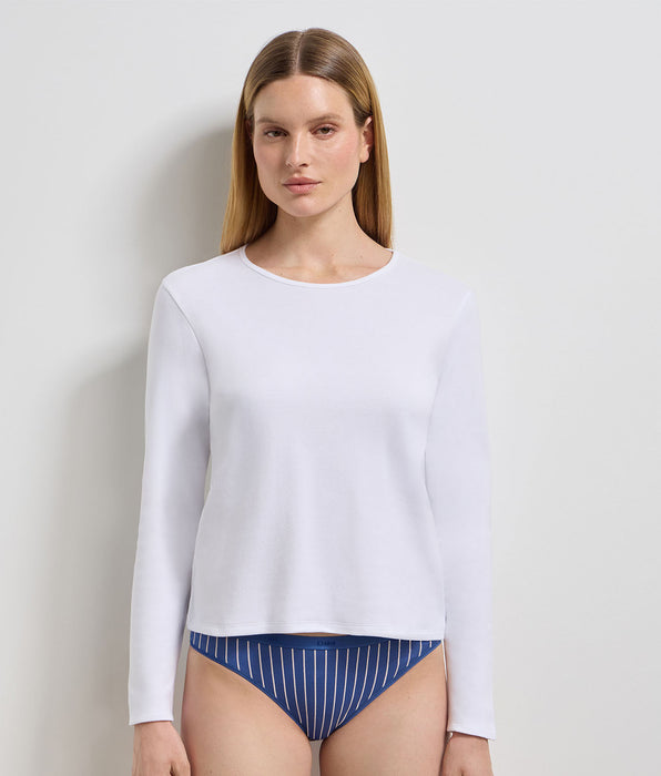 DIM Body manches longues coton gratté blanc Thermal