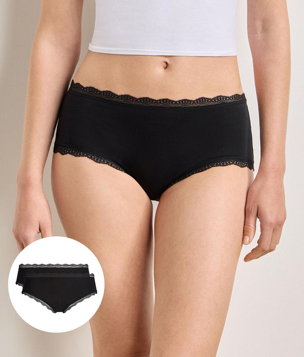 DIM Lot de 2 shortys noir Daily Coton Dentelle
