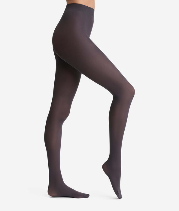 DIM Collant gris charbon opaque veloulé Style 50D