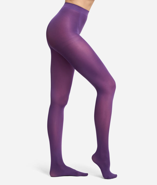 DIM Collant avec ceinture confort violet nuit 50D Opaque Velouté