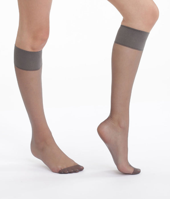 DIM Lot de 2 mi-bas voile poivre Mes Essentiels 15D