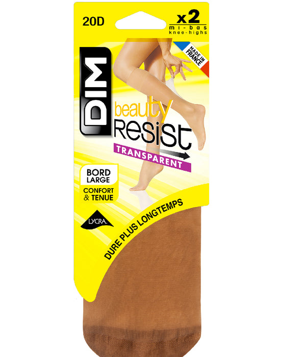 DIM Lot de 2 mi-bas transparents cannelle Resist