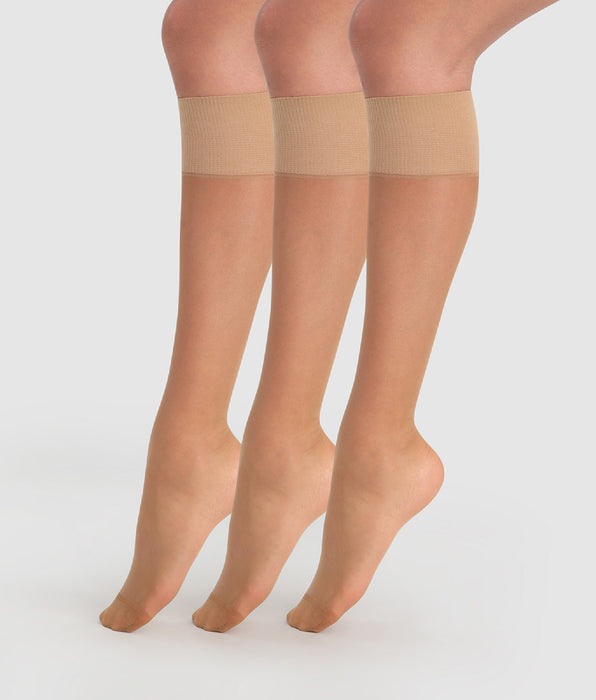 DIM Lot de 3 mi-bas transparents 
canelle Beauty Resist 20D