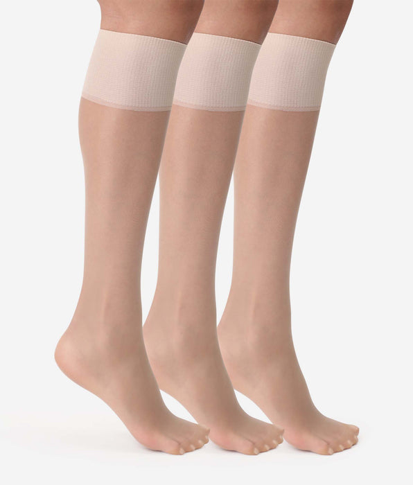 DIM Lot de 3 mi-bas transparents capri Beauty Resist 20D