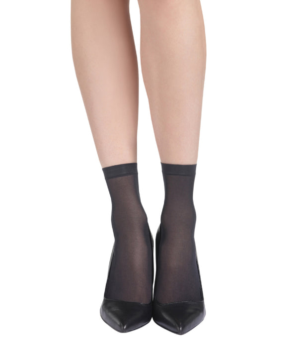 DIM Lot de 4 socquettes noires EcoDIM semi-opaques 30D