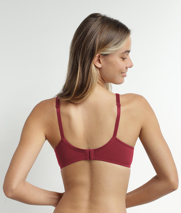 DIM Soutien-gorge emboîtant en microfibre et tulle Coquelicot Dim Generous
