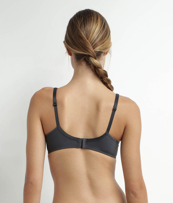 DIM Soutien-gorge emboîtant en microfibre et tulle Gris Dim Generous