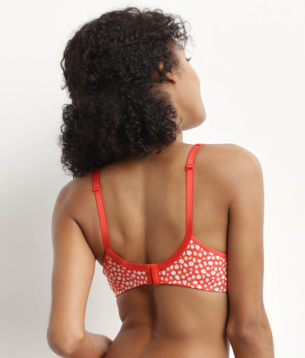DIM Soutien-gorge emboitant avec armatures Rouge à fleurs Generous Dim