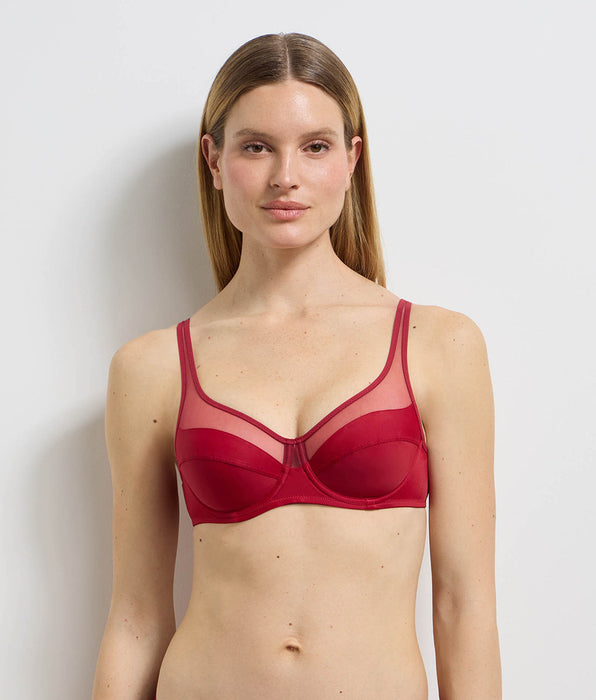 DIM Soutien-gorge emboîtant à armatures bois rouge Generous Classic