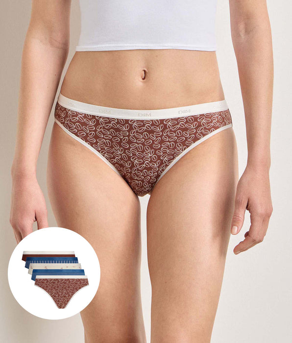 DIM Lot de 5 culottes délice café Les Pockets Coton