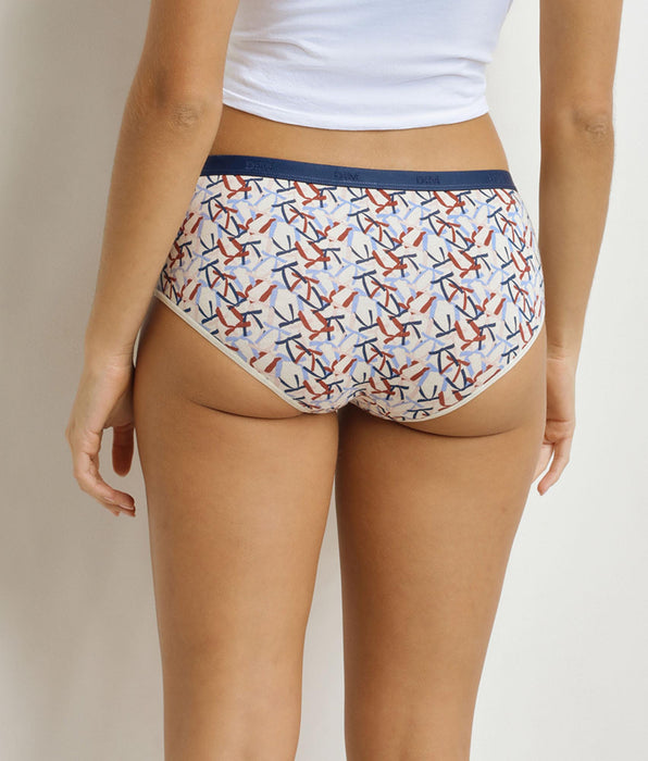 DIM Lot de 5 boxers femme motifs Rubans Rouge Bleu Les Pockets