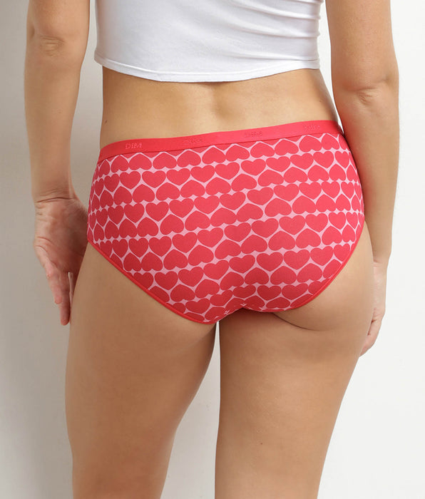 DIM Lot de 5 boxers femme coton stretch motif cœur Les Pockets