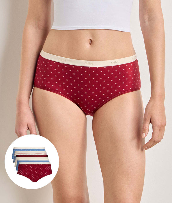 DIM Lot de 5 shortys neige brune Les Pockets Coton