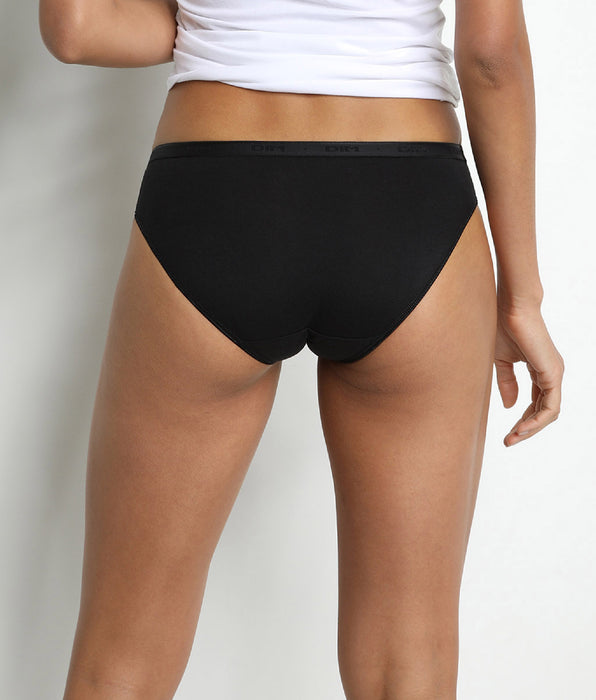 DIM Lot de 2 slips midi noir et blanc en coton bio