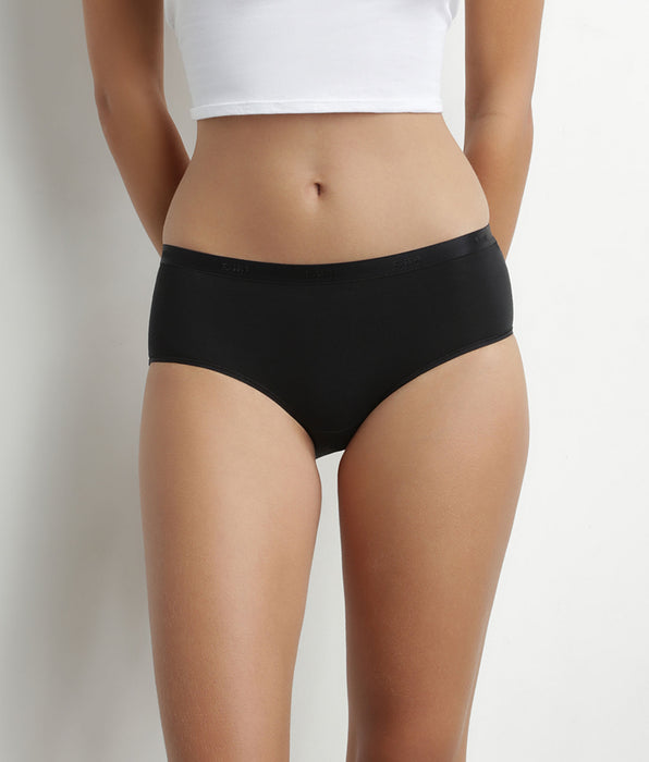 DIM Lot de 5 shorties femme en coton Noir Nude Blanc Les Pockets Ecodim