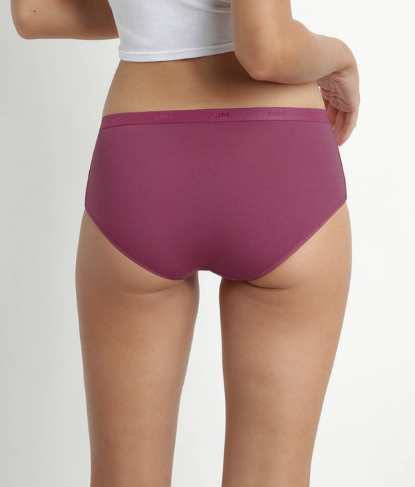 DIM Lot de 3 boxers femme coton stretch Rouge Vert Les Pockets Ecodim