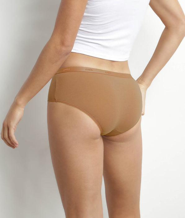 DIM Lot de 3 boxers femme coton stretch Speculos Orange Les Pockets Ecodim