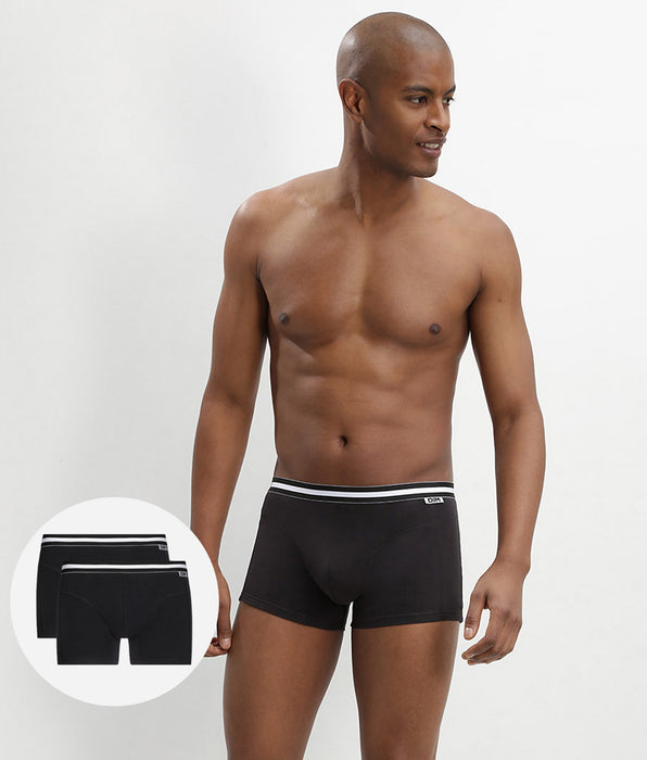 DIM Lot de 2 boxers homme en coton stretch Noir EcoDim