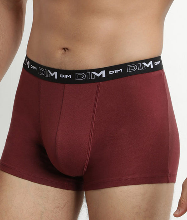 DIM Lot de 3 boxers homme en coton Rouge Vert Dim Coton Stretch