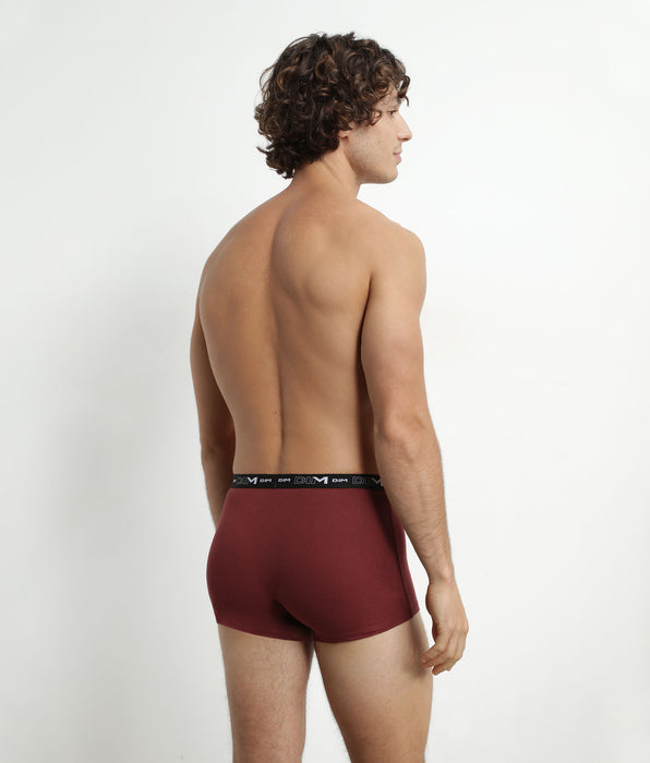 DIM Lot de 3 boxers homme en coton Rouge Vert Dim Coton Stretch