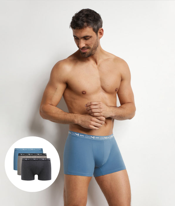 DIM Lot de 3 boxers homme City Chiné Dim Coton Stretch