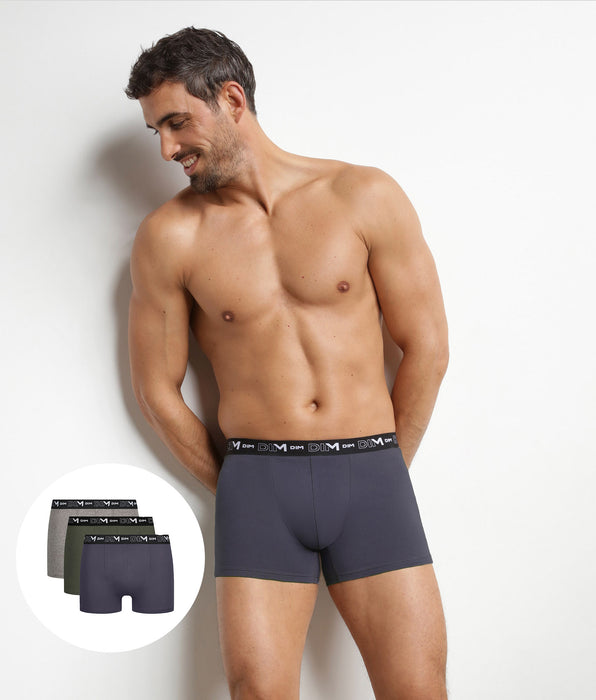 DIM Lot de 3 boxers homme Terrien Dim Coton Stretch