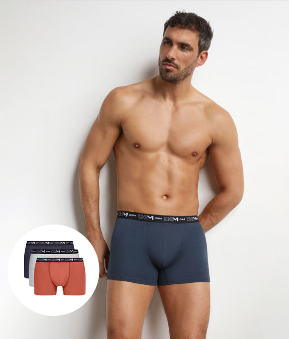 DIM Lot de 3 boxers homme Hexagone Dim Coton Stretch