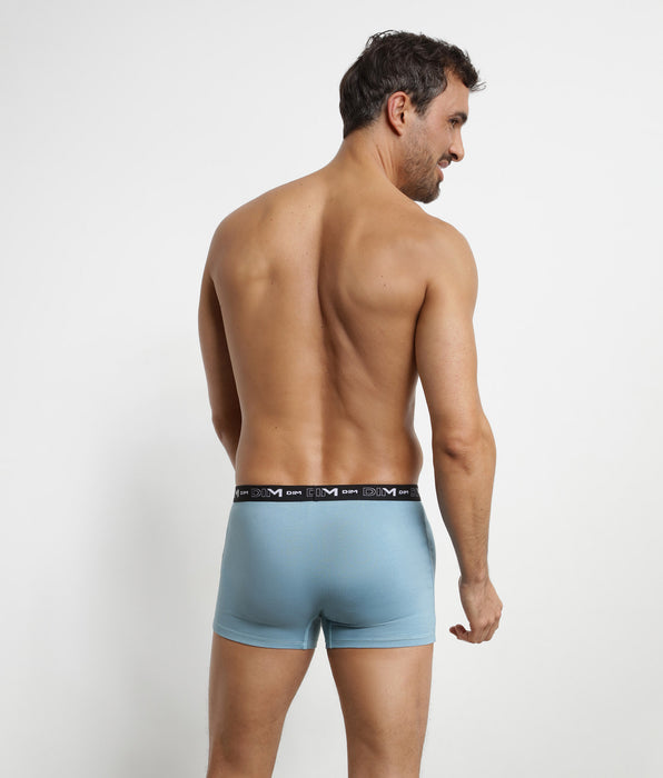 DIM Lot de 3 boxers homme Intemporel Bleu Ciel Dim Coton Stretch