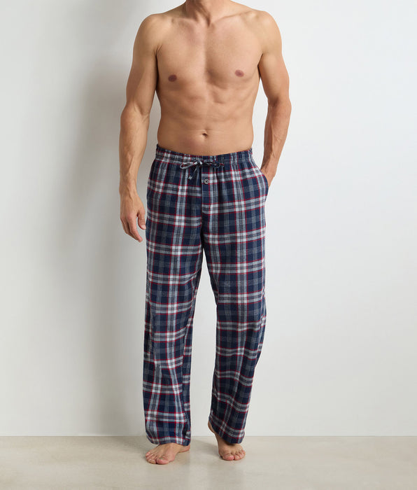 DIM Pantalon long homme tartan bleu Dim Flannel