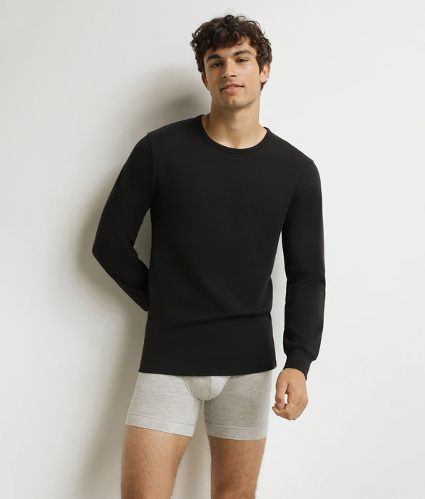 DIM T-shirt homme en coton noir Dim Thermal