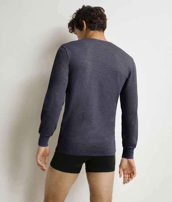 DIM T-shirt homme en coton gris bleuté Dim Thermal