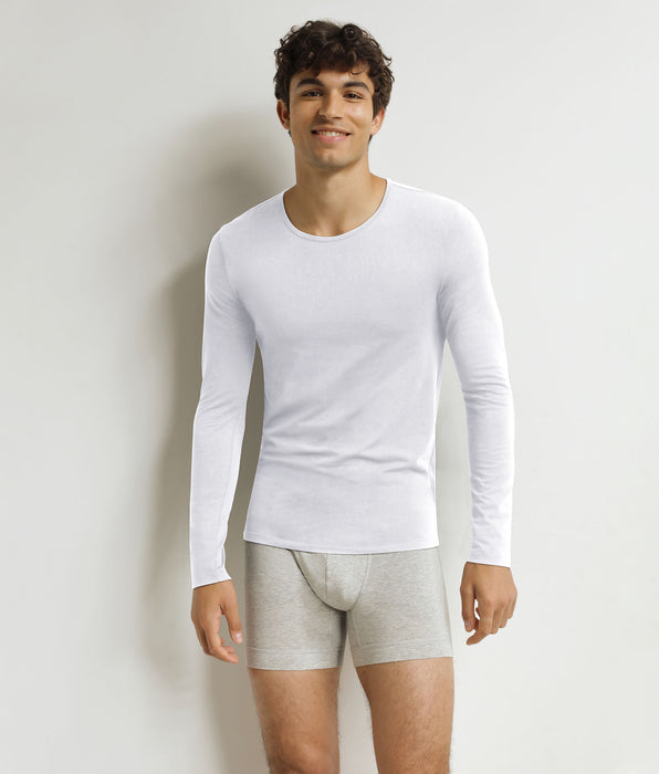 DIM T-shirt homme à manches longues Blanc Dim Thermal