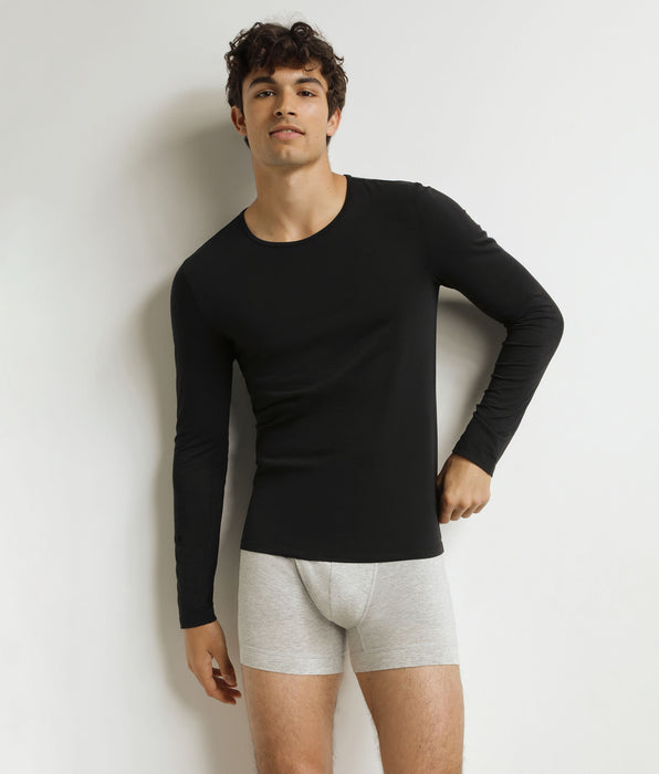 DIM T-shirt homme à manches longues Noir Dim Thermal