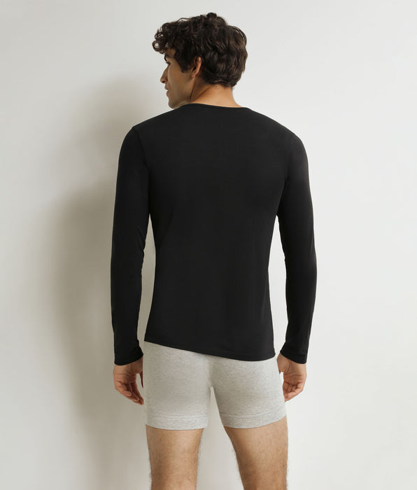 DIM T-shirt homme à manches longues Noir Dim Thermal