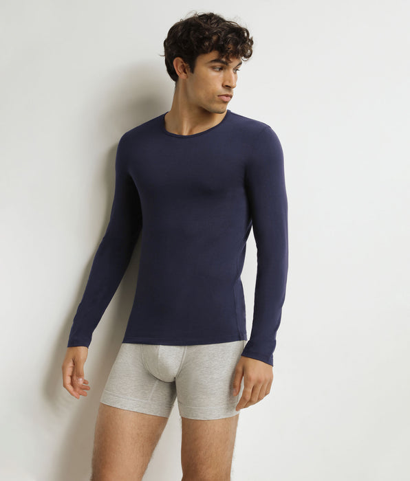 DIM T-shirt homme à manches longues Bleu Dim Thermal