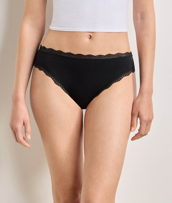 DIM Lot de 2 culottes noir Daily Coton Dentelle