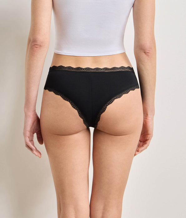 DIM Lot de 2 culottes noir Daily Coton Dentelle