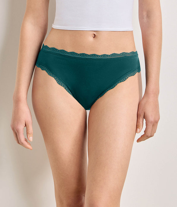 DIM Lot de 2 culottes rose émeraude Daily Coton Dentelle