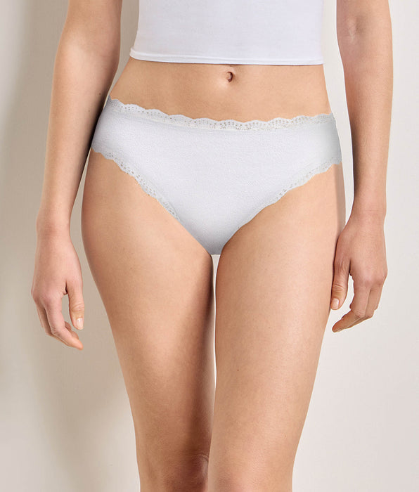 DIM Lot de 2 culottes gris cendre Daily Coton Dentelle