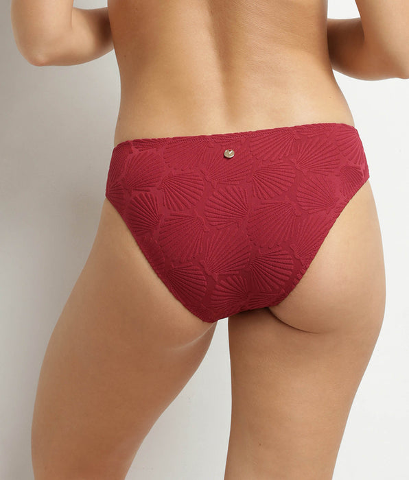 DIM Bas de maillot de bain slip midi motif coquillage Dim Swimwear