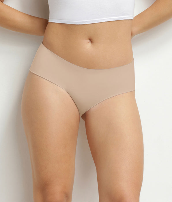 DIM Culotte taille haute femme invisible en microfibre Nude Dim
