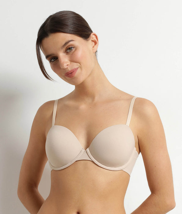 DIM Soutien-gorge paddé à armatures en microfibre Nude Dim Invisible