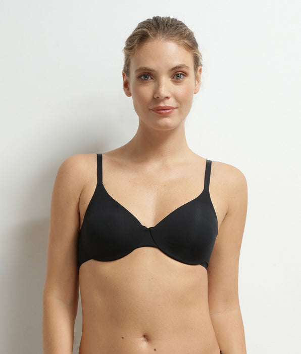 DIM Soutien-gorge à armatures en microfibre Noir Dim Invisible
