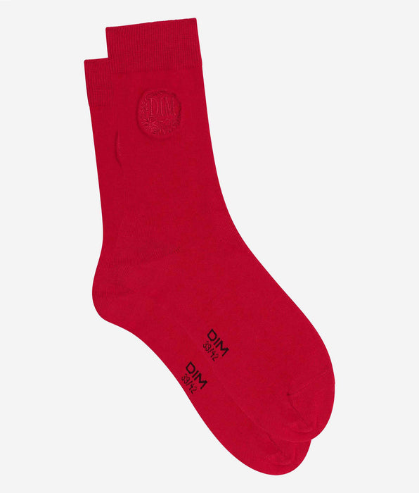DIM Chaussettes pour homme rouge Coton Fancy