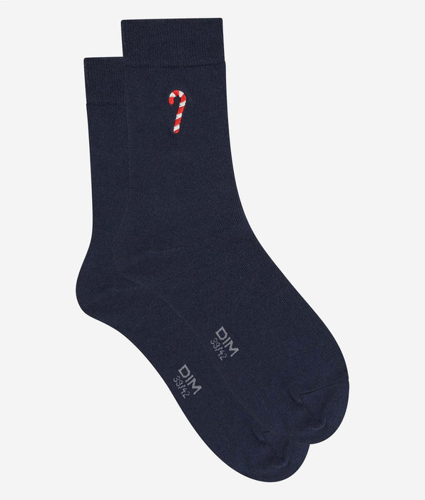 DIM Chaussettes homme navy blue candy Coton Fancy