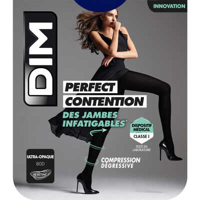 Collant Ultra-Opaque Noir pour femme Perfect Contention 80D, , DIM